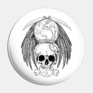 Macabre Goth Skull Head Pin