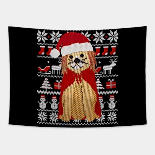 Knitted Dog Santa Claus Ugly Christmas Sweater Pattern Gift Tapestry