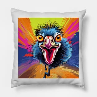 Ostrich Cartoon Pop Art 3 Pillow