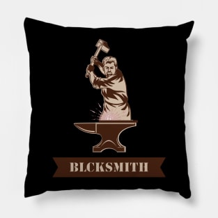 Retro Blacksmithing Man Anvil Gift Shirt Pillow