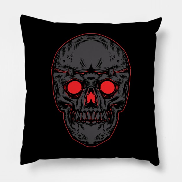 Dark Skull Pillow by phsycartwork