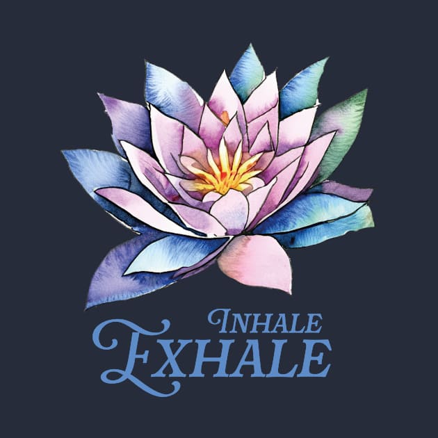 Inhale Exhale Lotus Flower by TomiTee