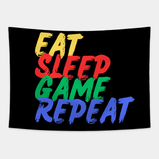 Eat, Sleep Game, Repeat (Mood Colors) Tapestry