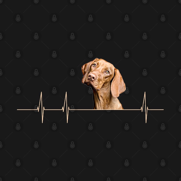 Funny Dog Heartbeat for Viszla Dog Lovers by Fusti