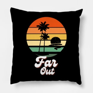 Vintage Far Out Beach Pillow