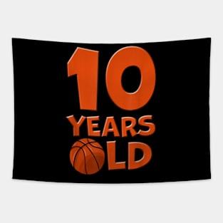 10 Years Old Basketball 10th Birthday Tapestry