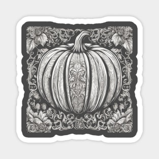Halloween pumpkin patch intricate design Magnet