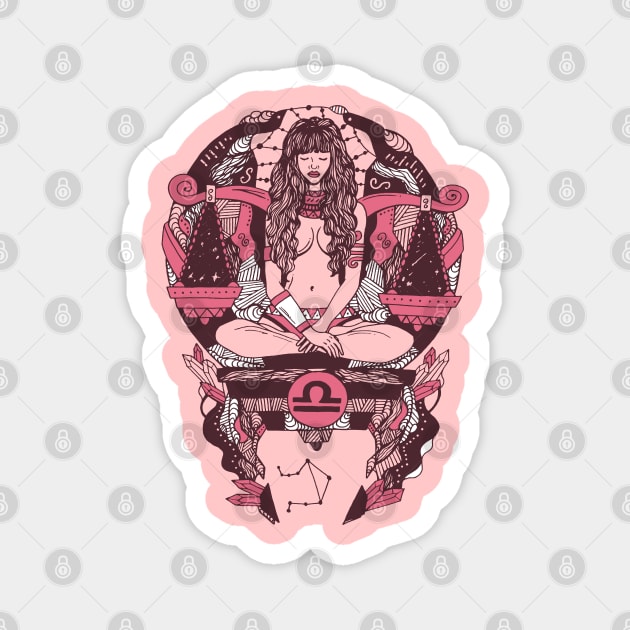Pink and White Libra Beauty Magnet by kenallouis