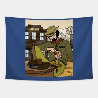 Retro Wild West Cowboys Rodeo Tapestry