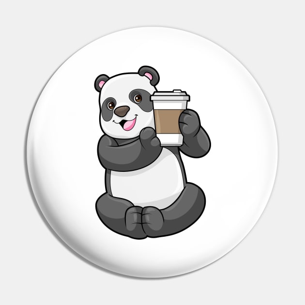 Panda with Coffee to go Pin by Markus Schnabel