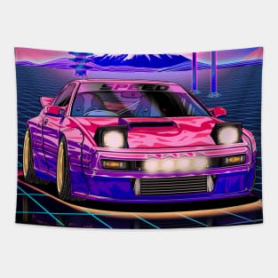 Vaporwave Mazda RX-7 Turbo II (FC3S) Tapestry