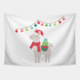 Christmas llamas V Tapestry