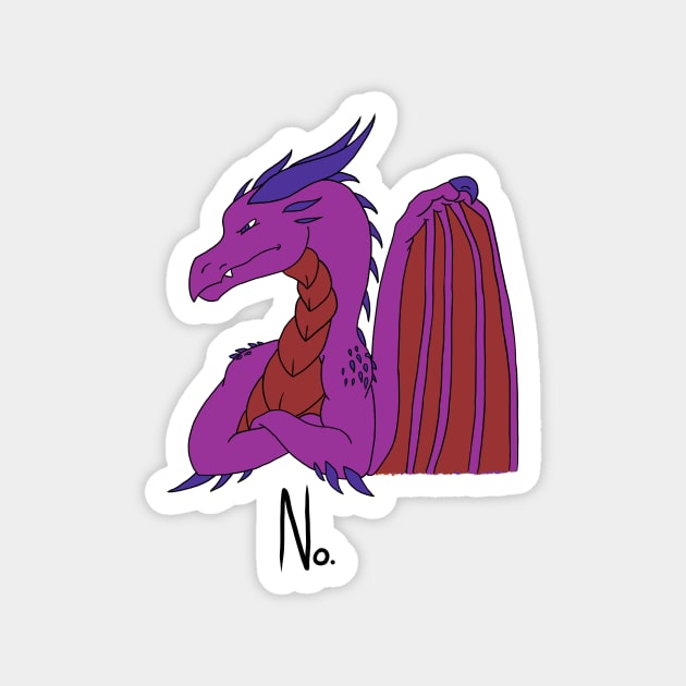 No Dragon (Purple) Magnet by Adastumae