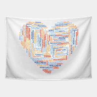 Motivational Heart Design Tapestry