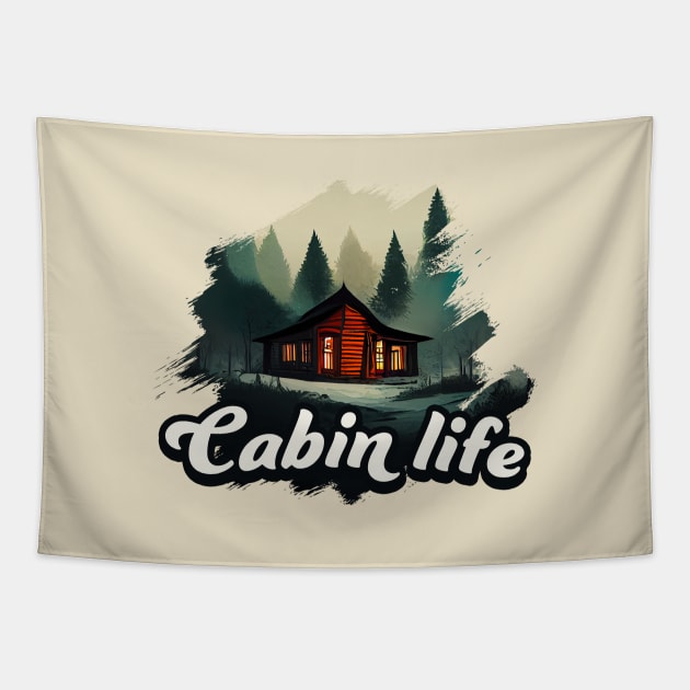 Cabin life Tapestry by Mad Swell Designs