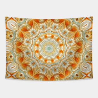 Flower Of Life Mandala (Marmalade Sky) Tapestry