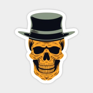 Skull with Hat Magnet