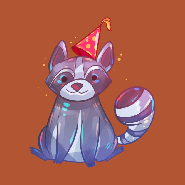 Party Animal Raccoon by Claire Lin