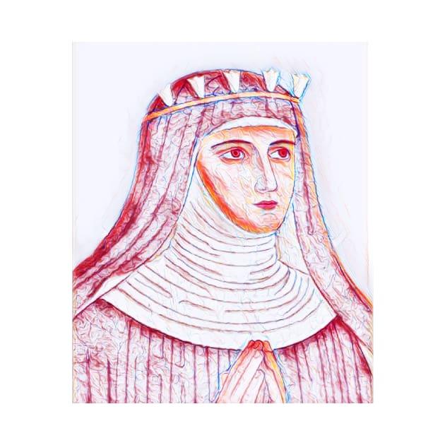 Hildegard of Bingen Portrait | Hildegard of Bingen Artwork | Line Art by JustLit