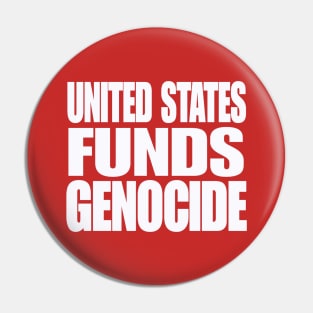 United States IS Funding Genocide - White - Back Pin