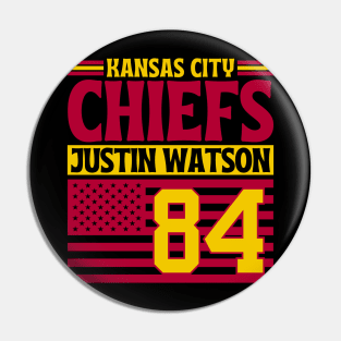 Kansas City Chiefs Watson 84 American Flag Football Pin