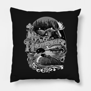 New Hampshire Moose and Loon Pillow