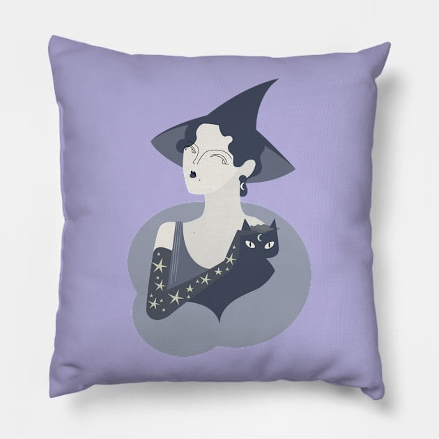 Deco Witch Pillow by selensden4