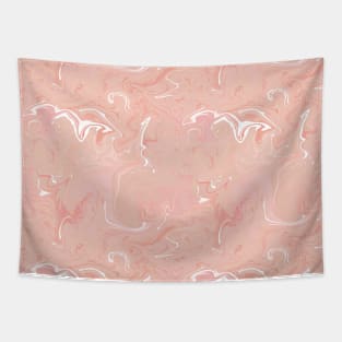 Pastel Peach Silk Marble - Digital Liquid Paint Tapestry