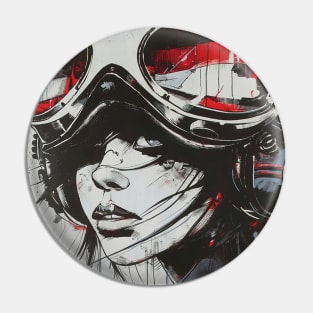 Black Ink Pilot Woman Pin