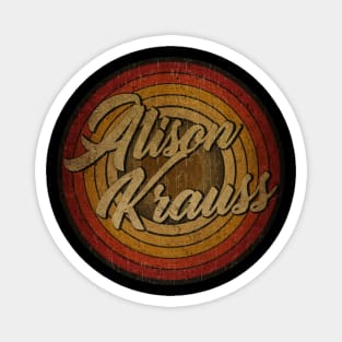 arjunthemaniac,circle vintage retro faded Alison Krauss Magnet