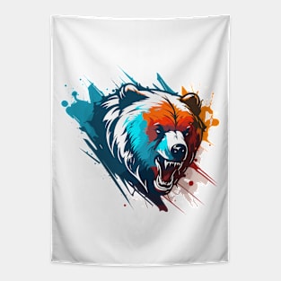 Graffiti Paint Grizzly Bear Creative Tapestry