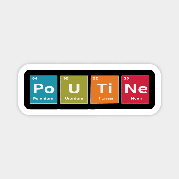 Poutine Periodic Table Scientific Recipe Magnet by spiffy_design