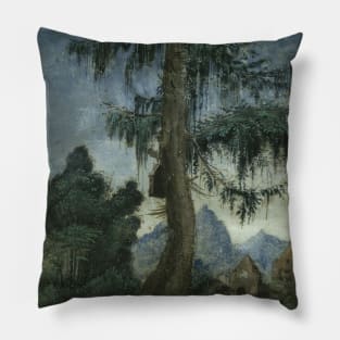 Landscape with Spruce by Albrecht Altdorfer Pillow