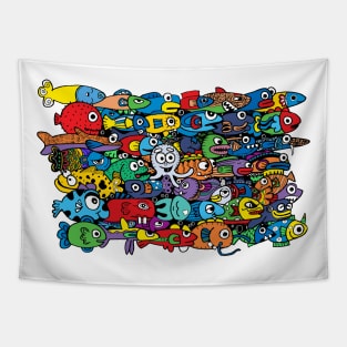 doodle marine life Tapestry