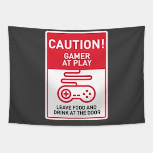 Caution: Gamer At Play Tapestry