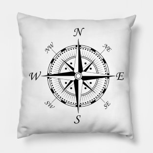 Compass (black) Pillow