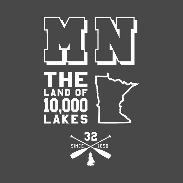 Minnesota MN Land of 10,000 Lakes by 2891 Design