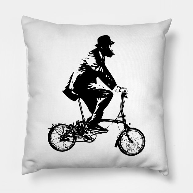 Monkey Riding Bicycle Pillow by BiggerBrotha