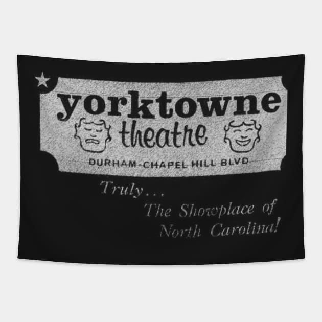 Yorktowne Theatre Vintage Durham North Carolina Tapestry by Contentarama