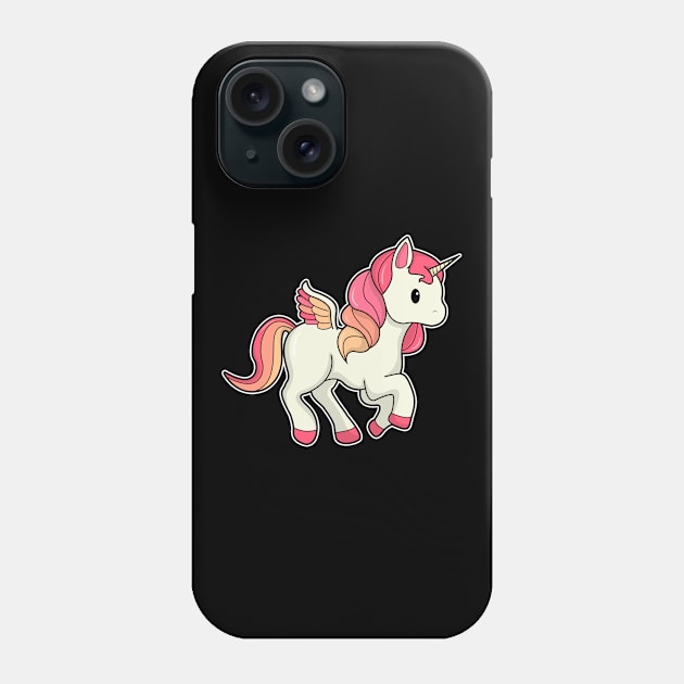 Unicorn with Wings Phone Case by Markus Schnabel