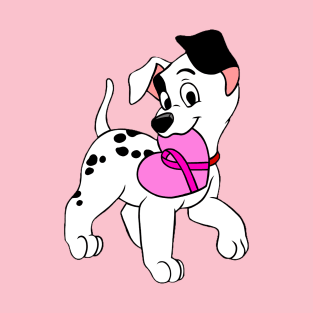 Dalmatian with pink Awareness ribbon T-Shirt