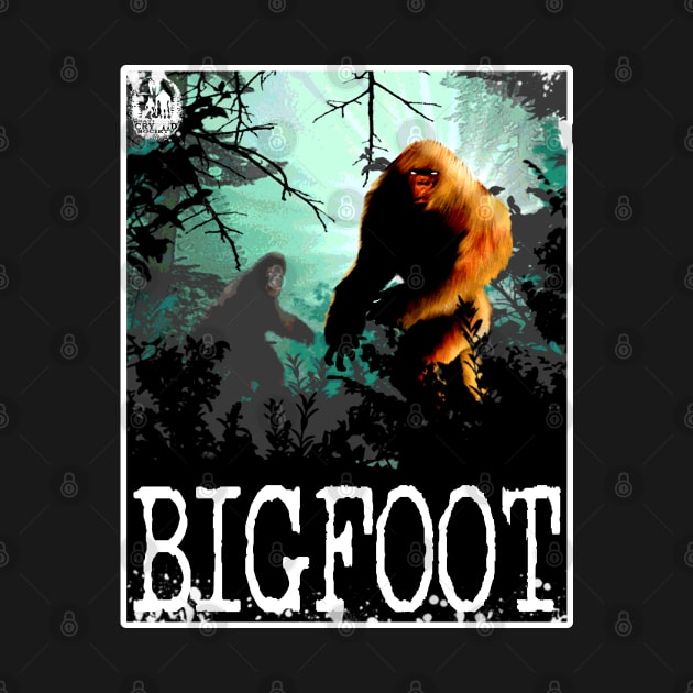 Retro Bigfoot Best Art Sasquatch Vintage Cryptid Woods Hunting Hide and Seek Believe by National Cryptid Society