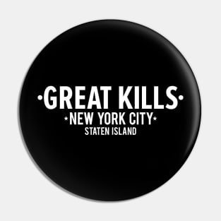 Great Kills, Staten Island, New York - Modern Script Emblem Pin