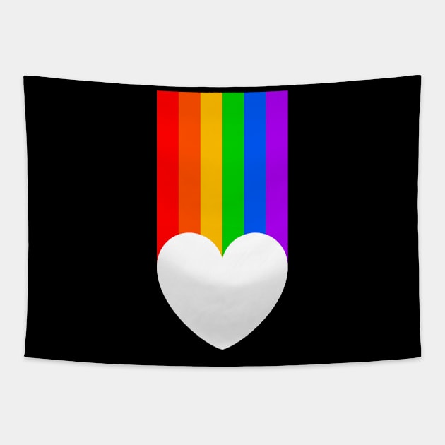 Pride Heart Rainbow LGBT Gay Homosexuality Tapestry by Foxxy Merch