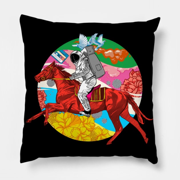 Psychedelic Space Journey Pillow by rjartworks