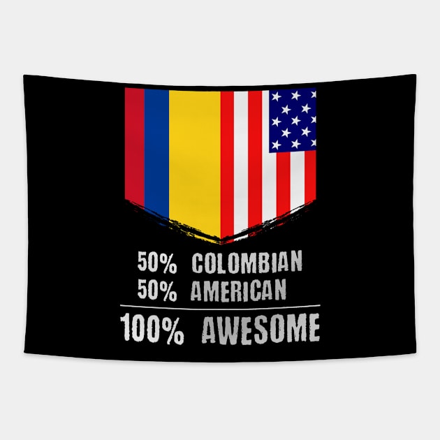 50% Colombian 50% American 100% Awesome Immigrant Tapestry by theperfectpresents