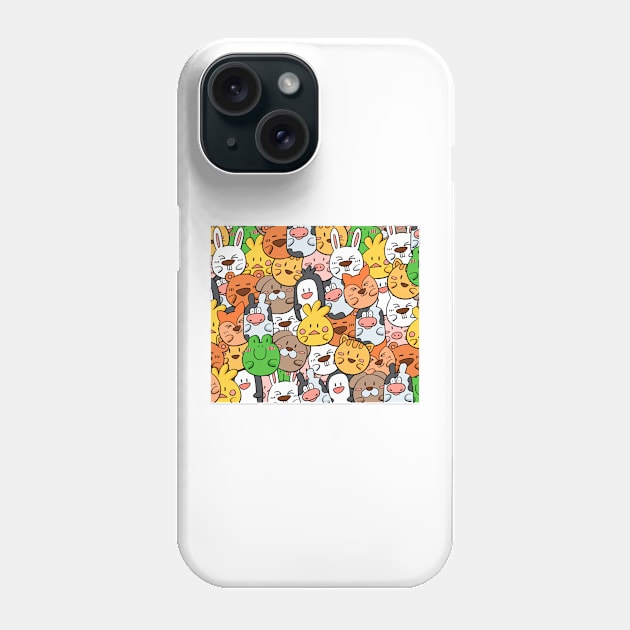 Cute little animals cartoon Phone Case by timegraf