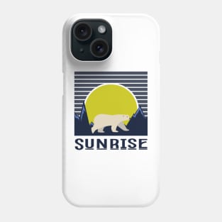 minimalistic yellow sunrise with polar bear Phone Case