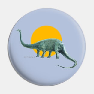 Diplodocus Cut Out (with Orange Disc) Pin