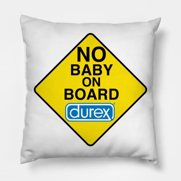 No Baby on Board Decal Pillow by Estudio3e